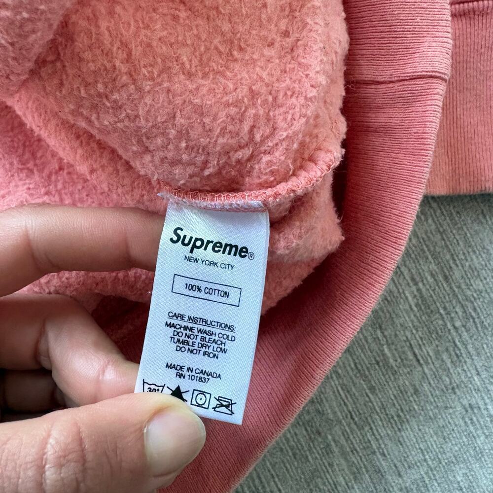 $418 Supreme Corner Labeled Hoodie Sweatshirt in Coral - Picture 5 of 8